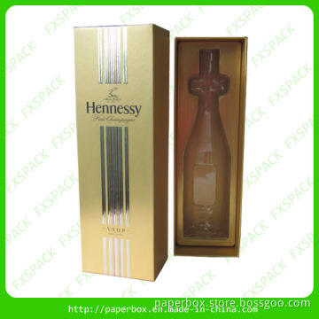Wine Box/Wine Packaging Box/Gold Metalic Paper Wine Box (007)